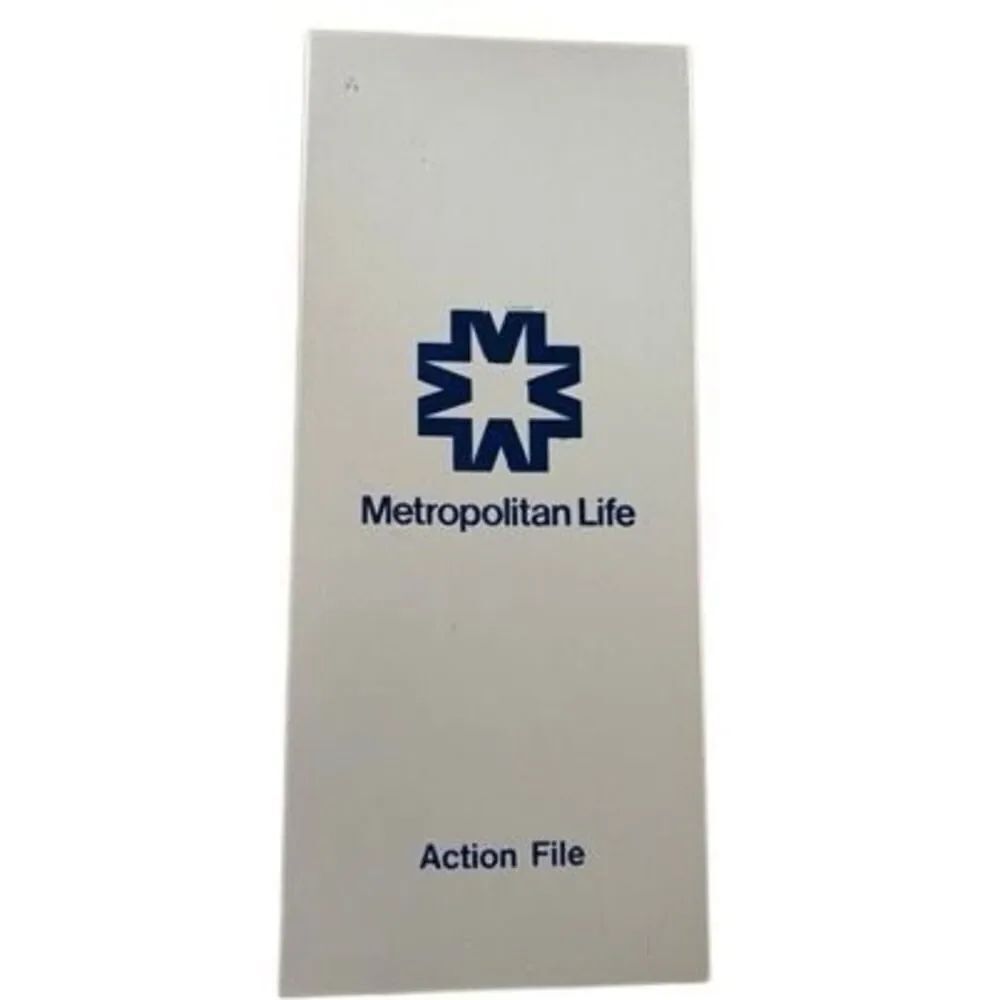 Vintage Metropolitan Life Action File Metal Storage Box
